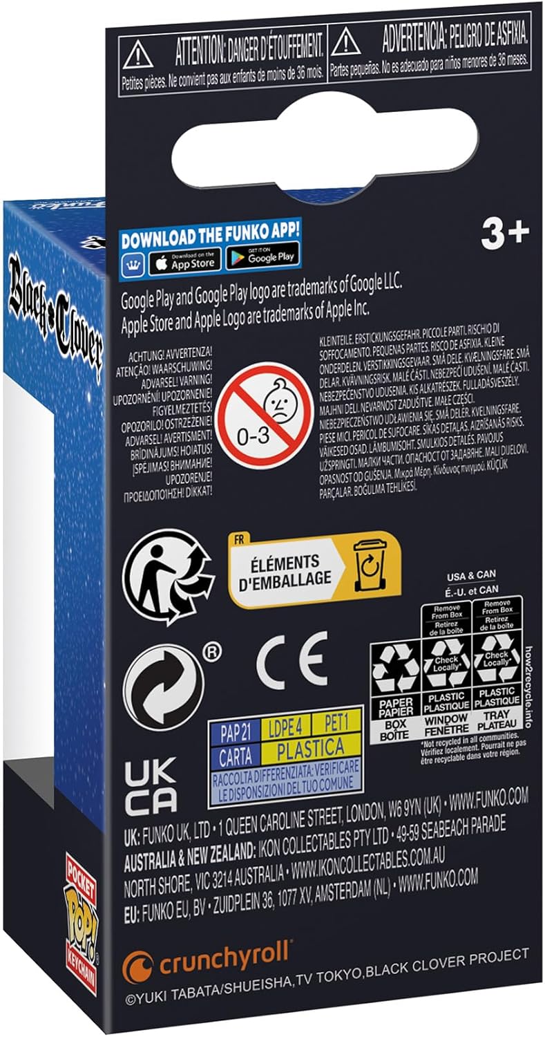 Funko Pop ! Keychain Animation - Black Clover (Yami) Portachiavi Vinyl 4Cm