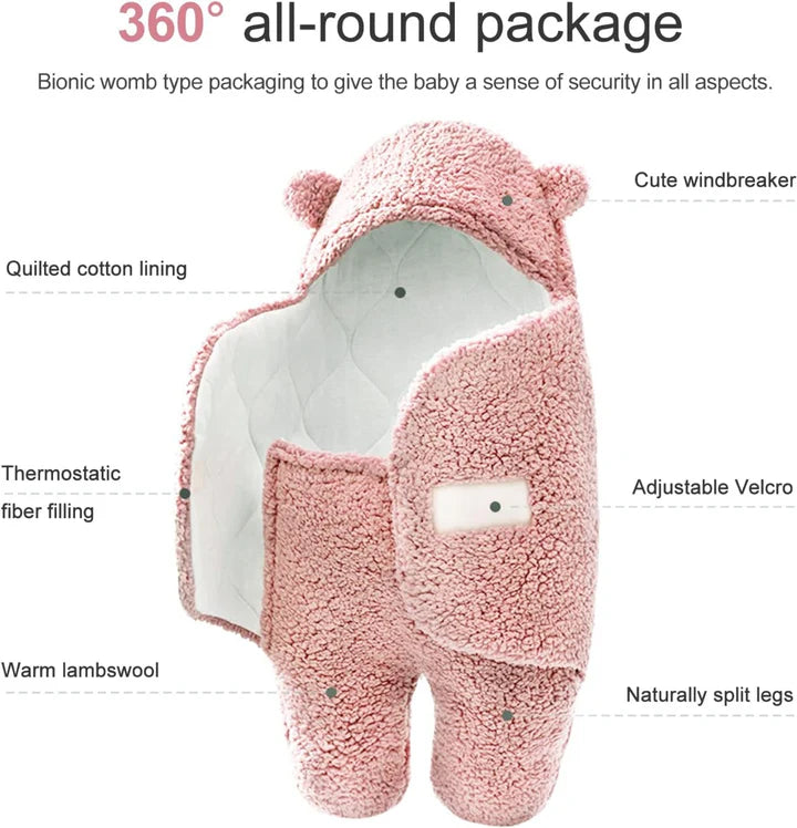 Coperta Teddy Bear Baby Blanket Fluffikins - Morbidezza e Calore per il Tuo Piccolo Rosa