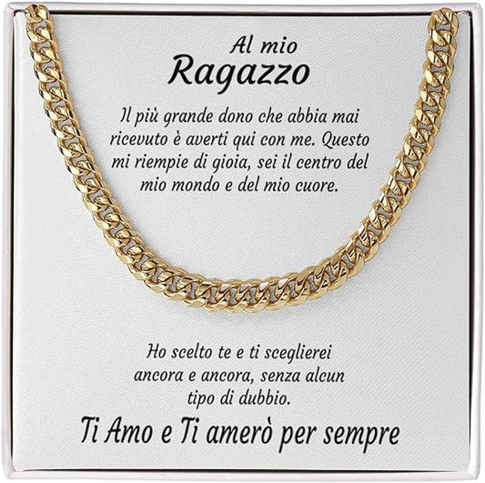 Collana da Uomo Oro - Al Mio Ragazzo Ti amerò per Sempre.