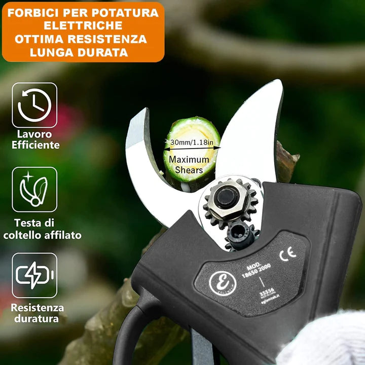 Forbici Per Potatura Elettriche Cesoie 2 Batterie Troncarami 30 mm Giardinaggio Fai Da Te