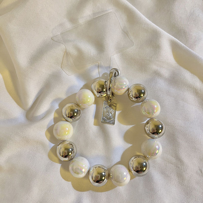 Custodia universale per telefono con cordino a catena con perline grandi della serie String Color