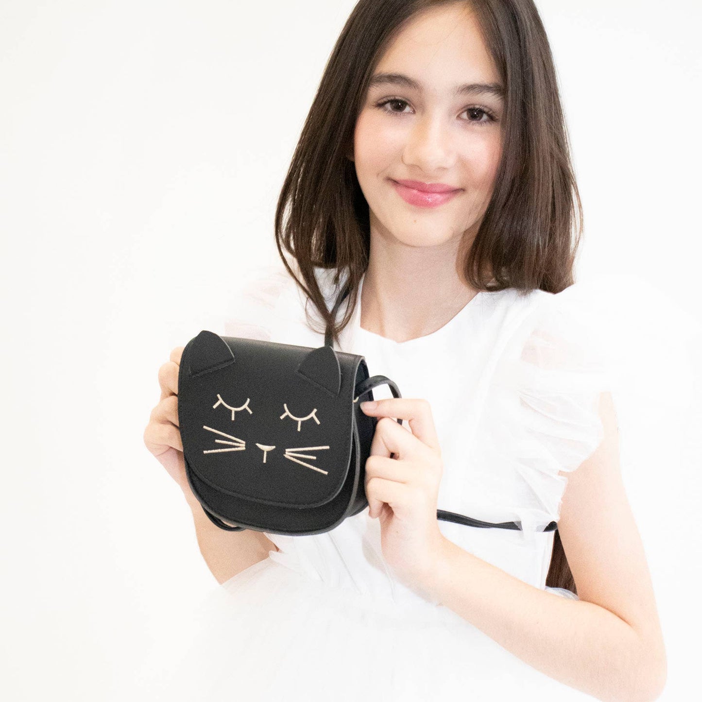 Borsa a tracolla per bambini con gatto nero Mina