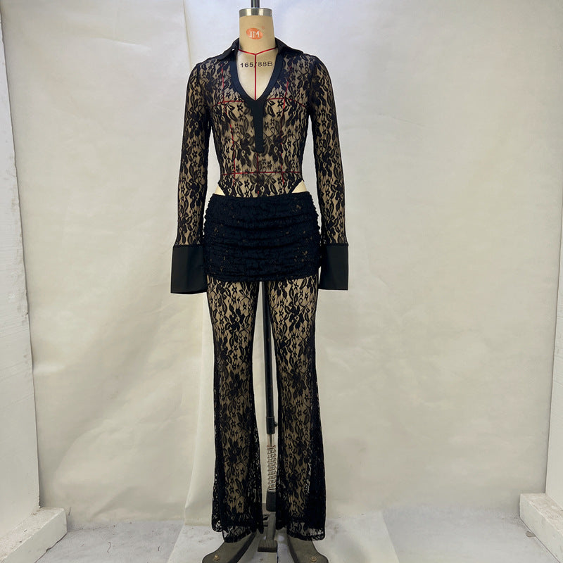 Lace Stitching Fashion Women's Suit