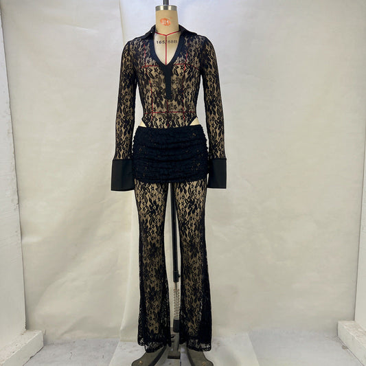 Lace Stitching Fashion Women's Suit