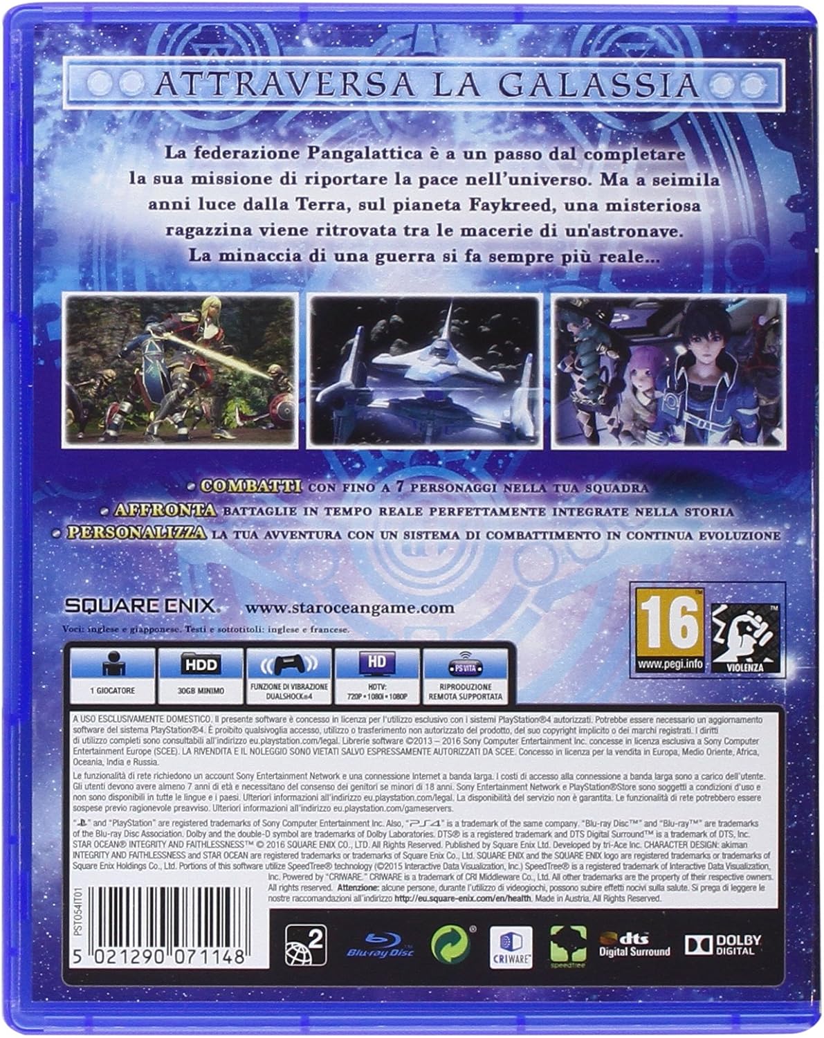 Star Ocean V: Integrity And Faithlessness PS4 Italian Game New Sealed