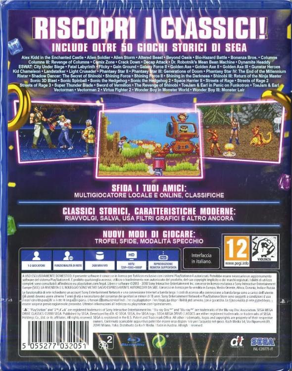 Sega Megadrive Classics Ps4 Gioco Playstation 4 Italiano Raccolta Giochi Sega