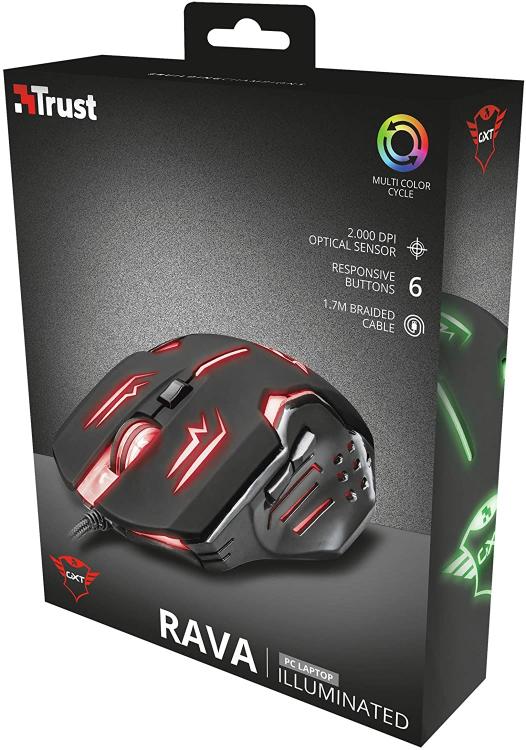 Trust Gaming Mouse Gxt 108 Rava Illuminated Rgb Gaming Pc Laptop Ps4 Ps5 Xbox One