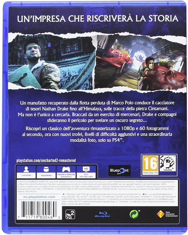Uncharted 2: Among Thieves Remastered PS4 Italian Game PlayStation 4 PAL