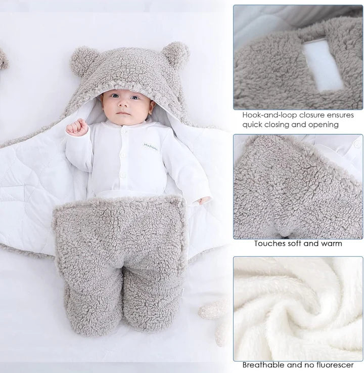 Coperta Teddy Bear Baby Blanket Fluffikins - Morbidezza e Calore per il Tuo Piccolo Grigio