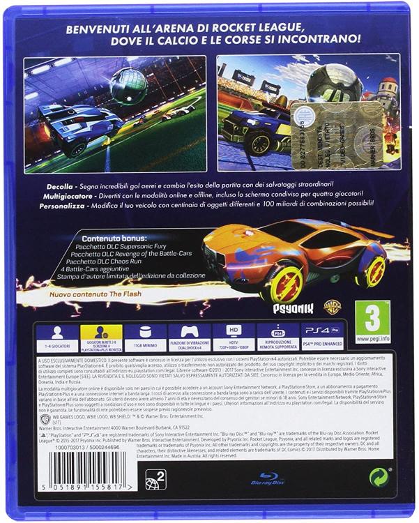 Rocket League Collector's Edition PS4 Video Game Italian PlayStation 4 PAL Ita