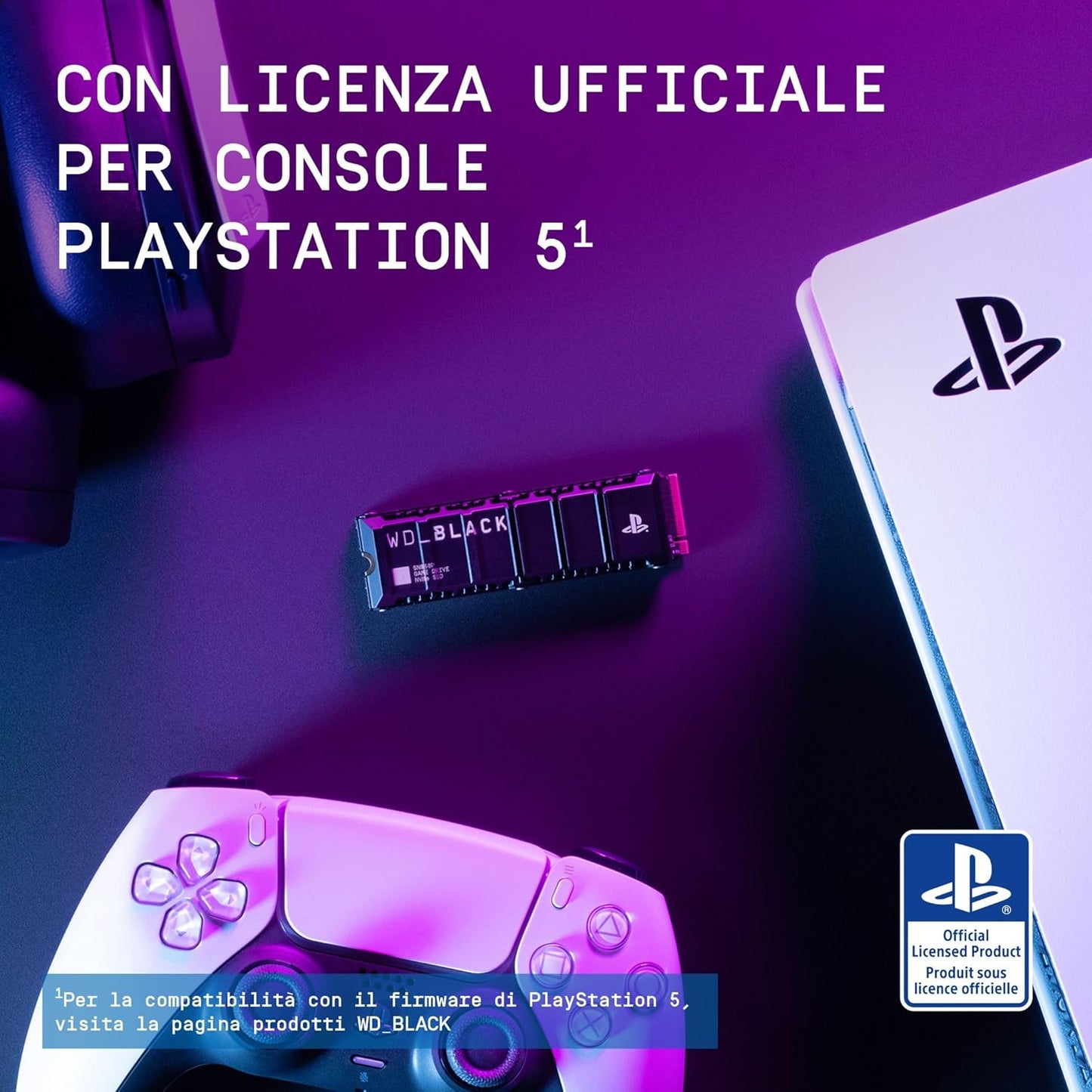 Western Digital WD-Black SN850P SSD M.2 PCIe NVMe Ufficiale PS5 - 1TB