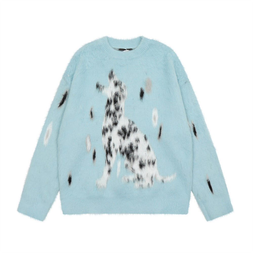 Animal Cat Jacquard Casual Sweater Men's FallWinter
