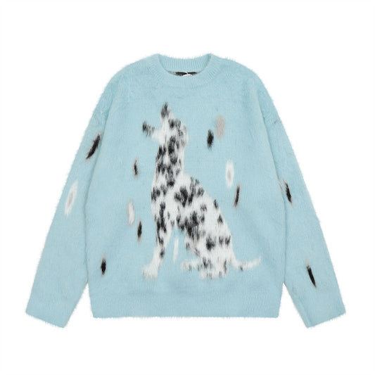 Animal Cat Jacquard Casual Sweater Men's FallWinter