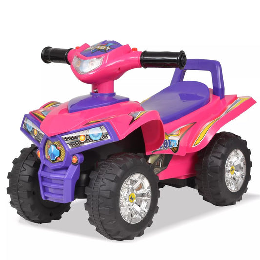 ATV cavalcabile per bambini con suoni e luci rosa e viola