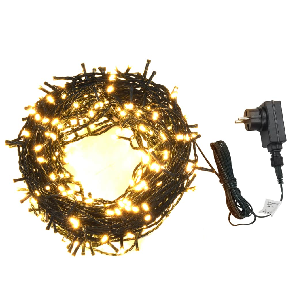 Stringa luminosa con 600 LED 60 m 8 effetti luce IP44 Bianco caldo