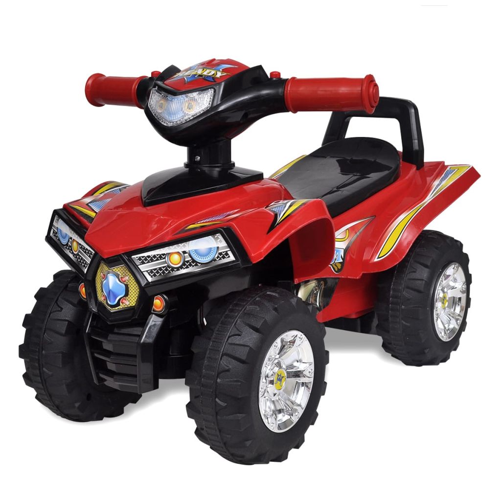 Quad cavalcabile rosso per bambini con suoni e luci