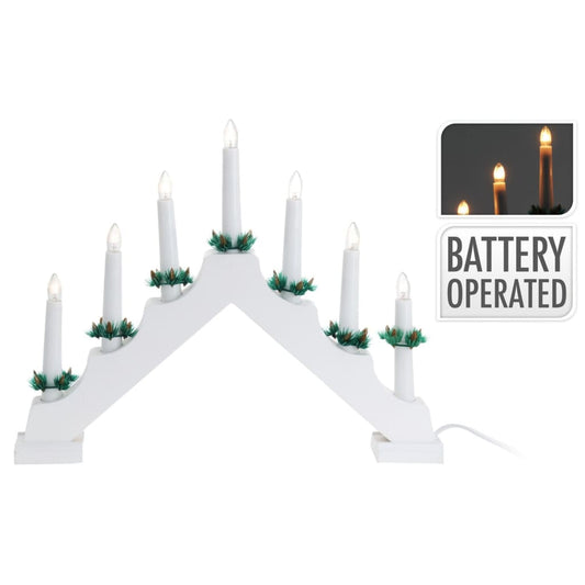 Atmosfera ponte di Natale candela luce con 7 LED bianco