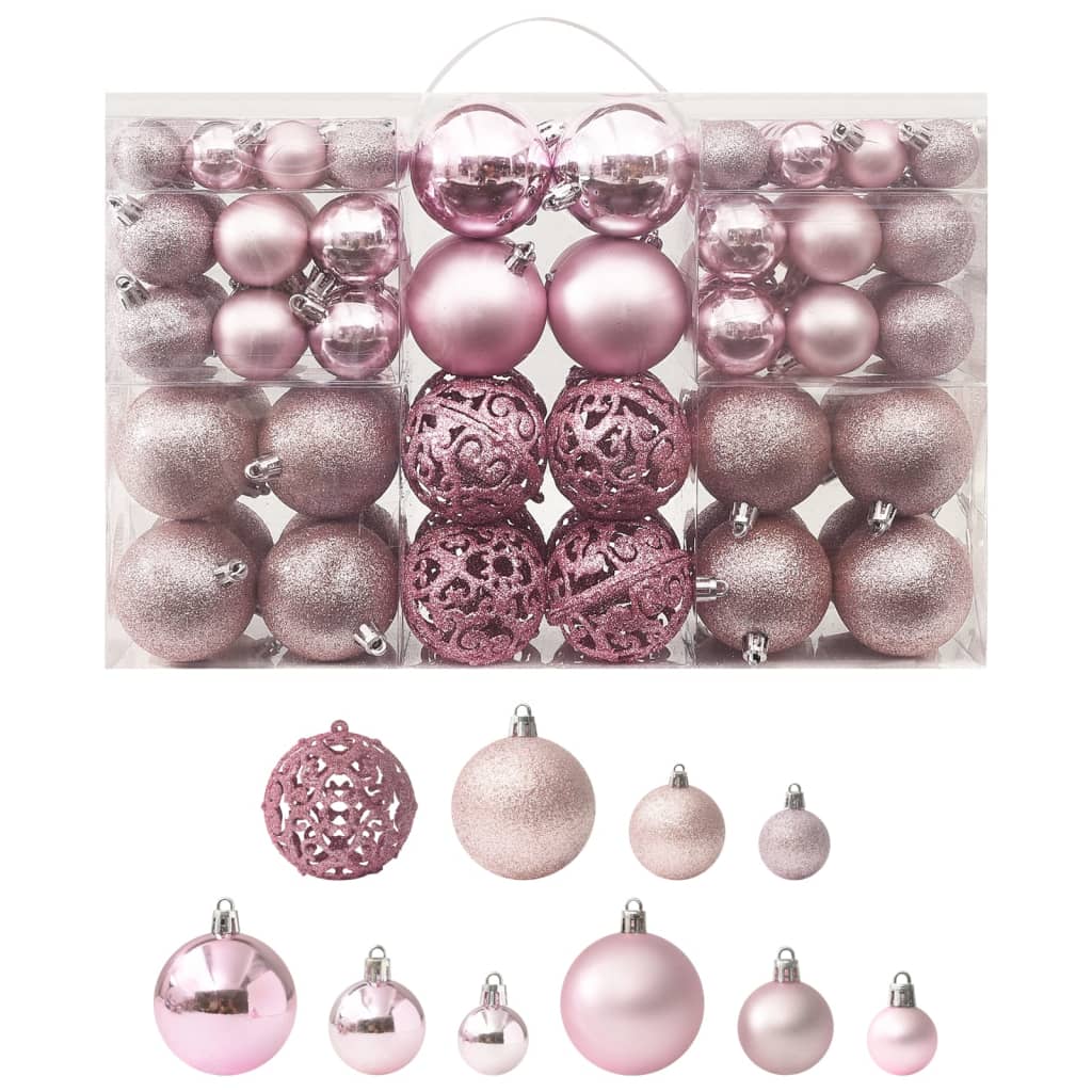 Set di 100 palline di Natale rosa