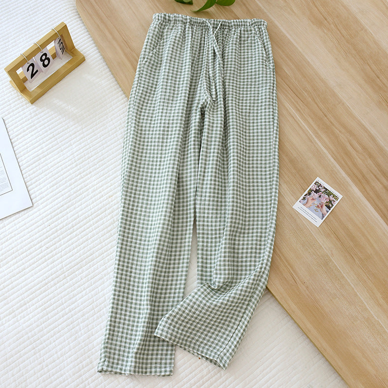 Women's Fashion Casual Loose Cotton Double-layer Gauze Home Pants