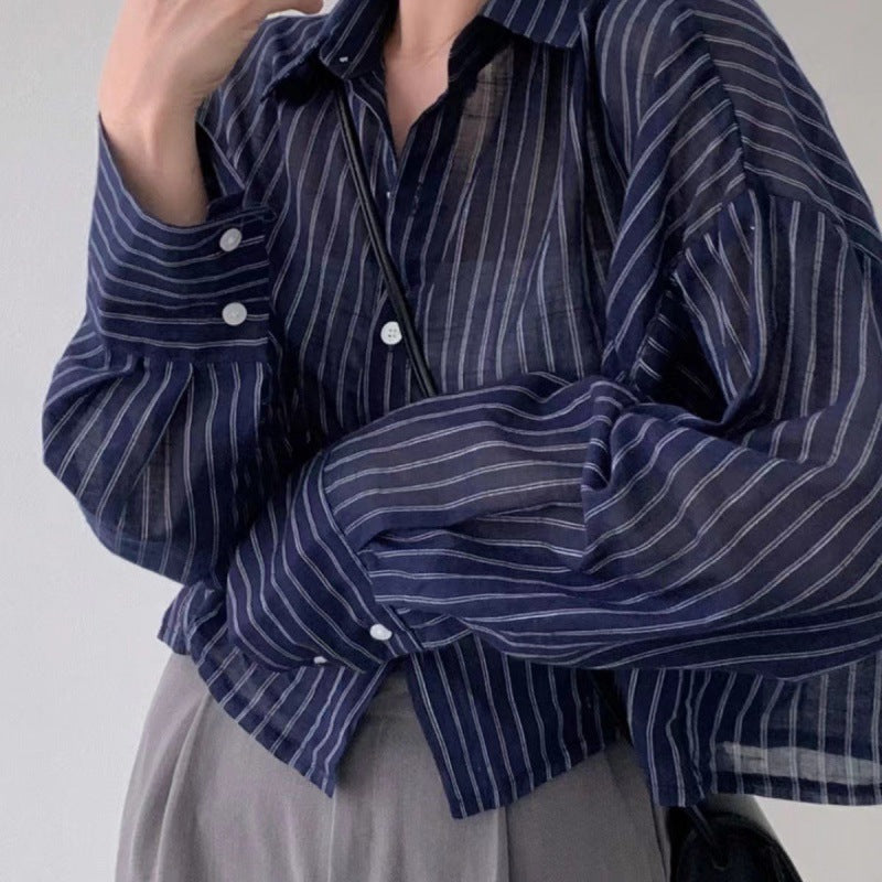 Women's Summer Loose-fitting Lightweight Thin Long-sleeved Sunscreen Shirt