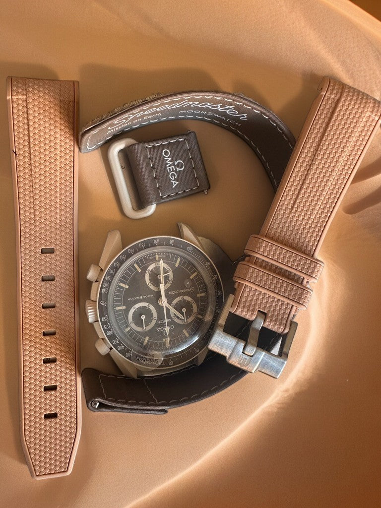 Cinturini silicone avvolgenti CARBON da 20mm per Omega x Swatch