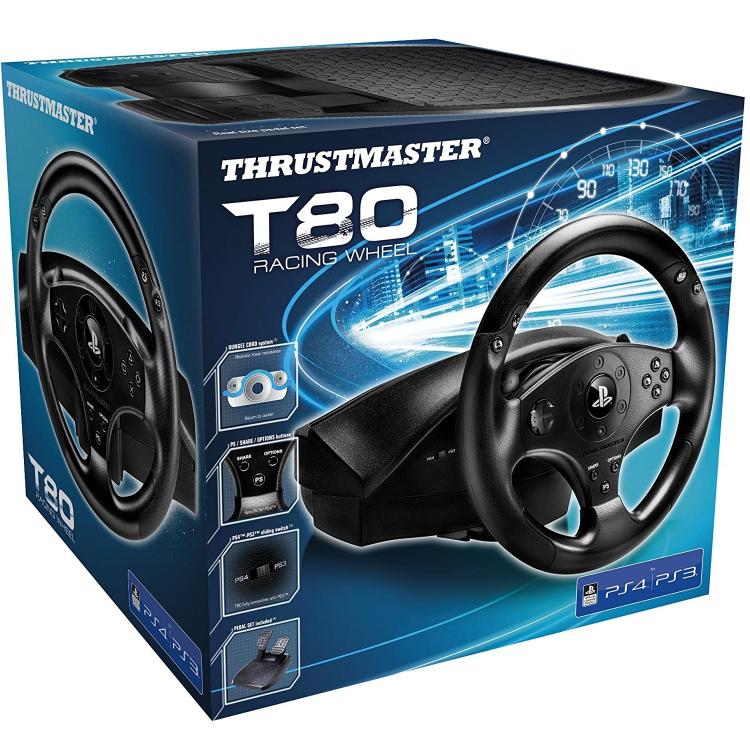 Thrustmaster T80 Steering Wheel And Pedals Racing Wheel Ps4 Ps3 Pc Usb