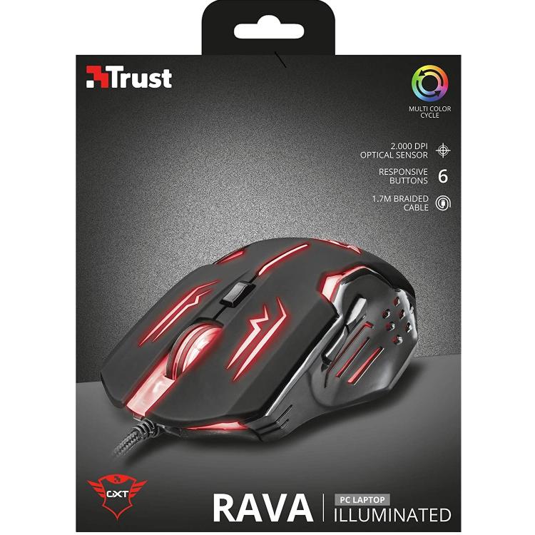 Trust Gaming Mouse Gxt 108 Rava Illuminated Rgb Gaming Pc Laptop Ps4 Ps5 Xbox One