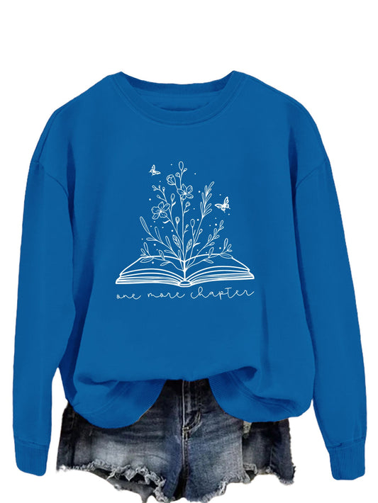 Round Neck Simple Women's Long Sleeve Letter Loose Sweatshirt