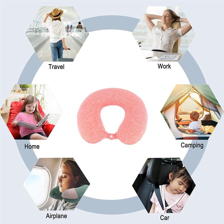 Cuscino Da Viaggio Collo Cervicale In Tessuto Memory Foam Relax Auto Treno Aereo 94980