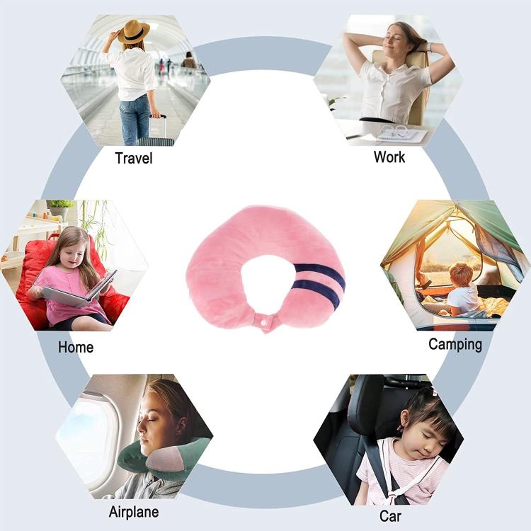 Cuscino Da Viaggio Collo Cervicale In Tessuto Memory Foam Relax Auto Treno Aereo 94976