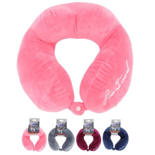 Cuscino Da Viaggio Collo Cervicale In Tessuto Memory Foam Relax Auto Treno Aereo 94975