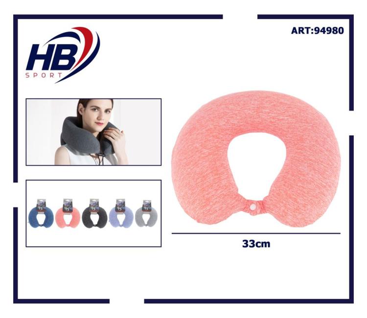 Cuscino Da Viaggio Collo Cervicale In Tessuto Memory Foam Relax Auto Treno Aereo 94980