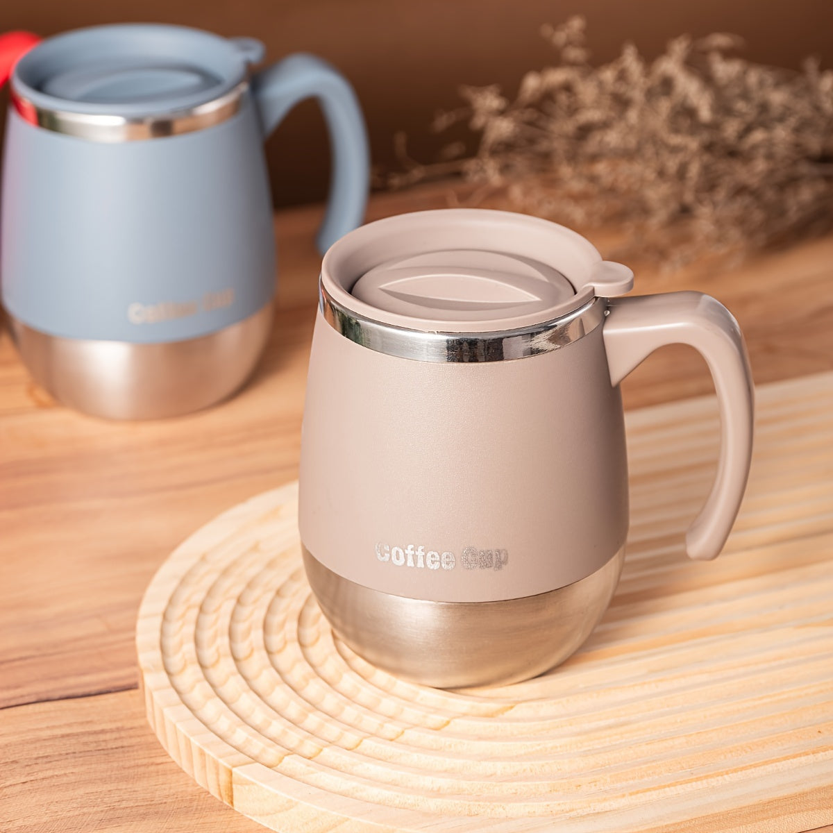 1pc 500ml Insulated Stainless Steel Coffee Mug with Lid, Double-Wall Vacuum Thermal Cup for Hot and Cold Drinks, Ideal for Home, Outdoor, Camping, Birthday, Holiday, Thanksgiving, Christmas Gift