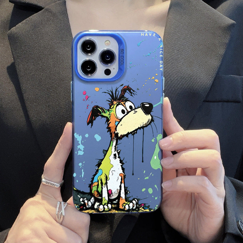 Simple Cartoon Color Silver Phone Case