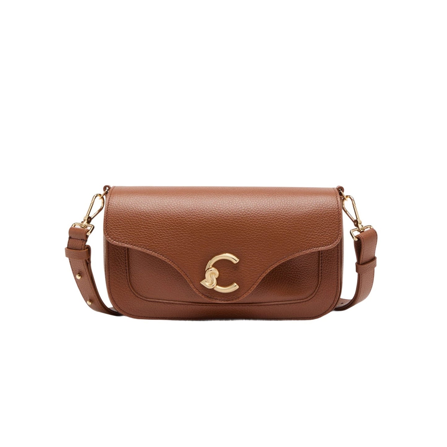 COCCINELLE Borsa Donna a Spalla Marrone C-Me Medium in Vera Pelle