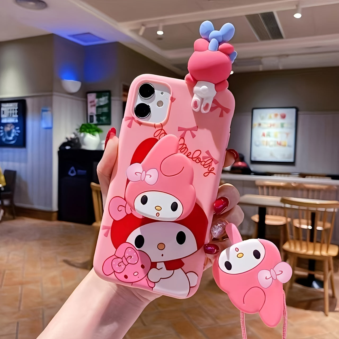 Authorized Sanrio [Authorized] Sanrio Cartoon Mobile Phone Case with Stand Surplus for Iphone 15/14/13/12/11/XS/XR/X Plus Pro Max Mini Mobile Phone Case TPU Soft Shell Cartoon Cute Simple Trend Fashion Creative All-Inclusive