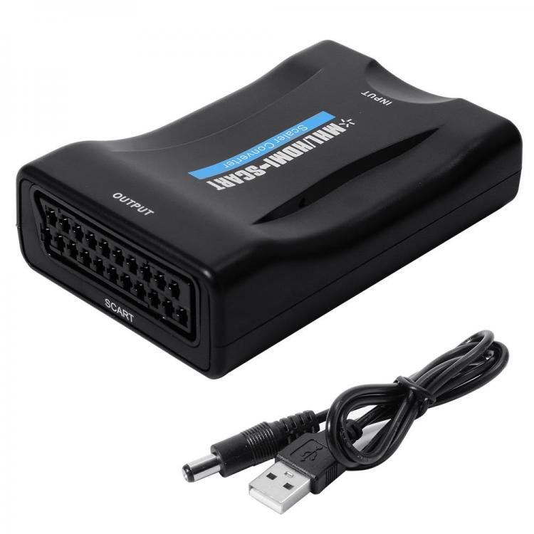 Convertitore Adattatore PRESA SCART a HDMI 1080P per HDTV Wii XBox PS3 Sky DVD