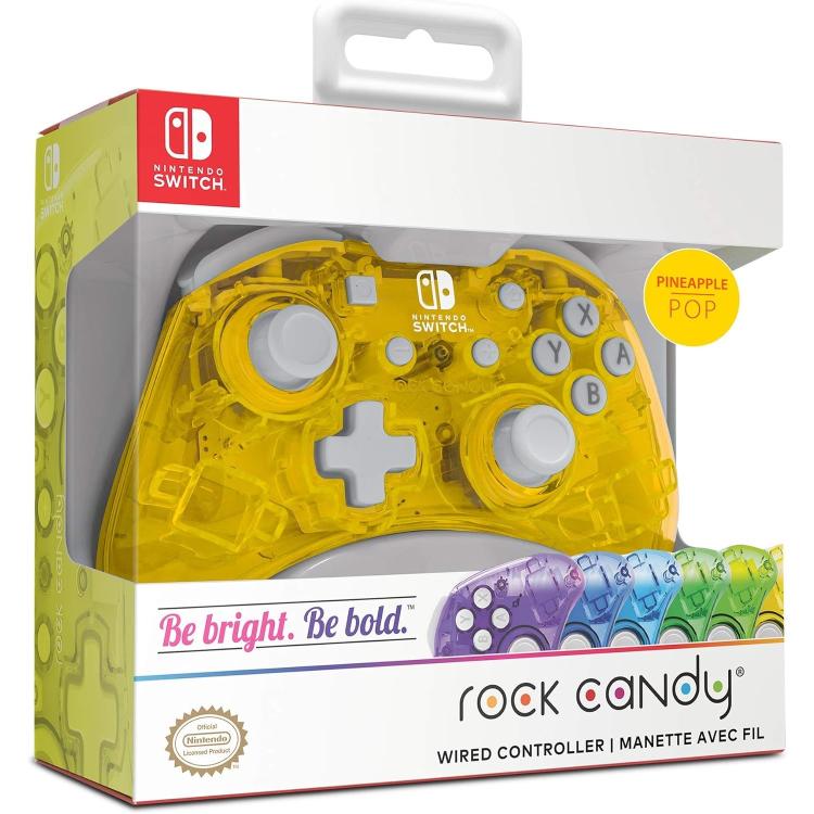Pdp Mini Controller Nintendo Switch Wired Joystick Cavo Rock Candy Pineapple Pop