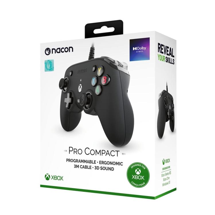 Nacon Pro Compact Controller Xbox Serie X|S One Pc Programmabile Sound Nero Blk