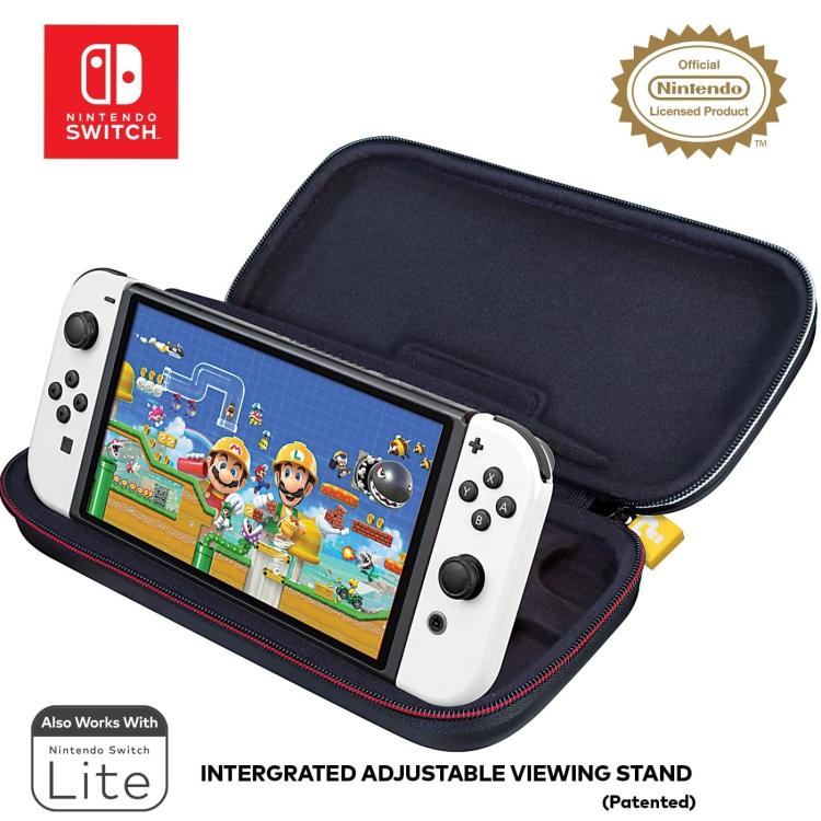 Nintendo Switch Deluxe Travel Case Custodia Super Mario Maker Comp Con Oled/Lite