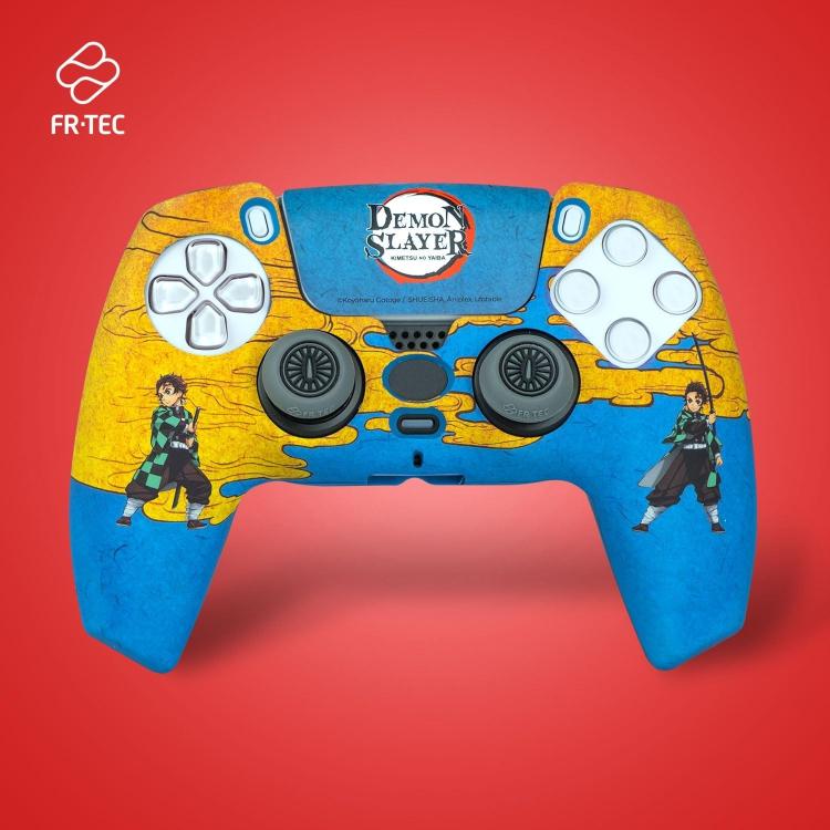 Frtec Cover Custodia Rigida Controller Ps5 Dualsense Demon Slayer +Grips+Sticker