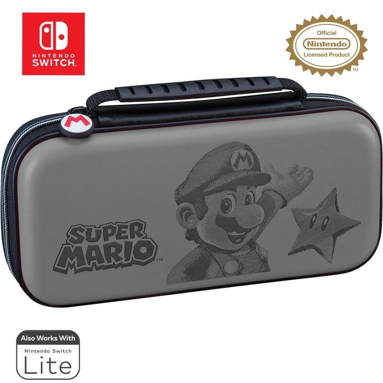Nintendo Switch Deluxe Travel Case Custodia Super Mario Grey Compatib. Oled/Lite