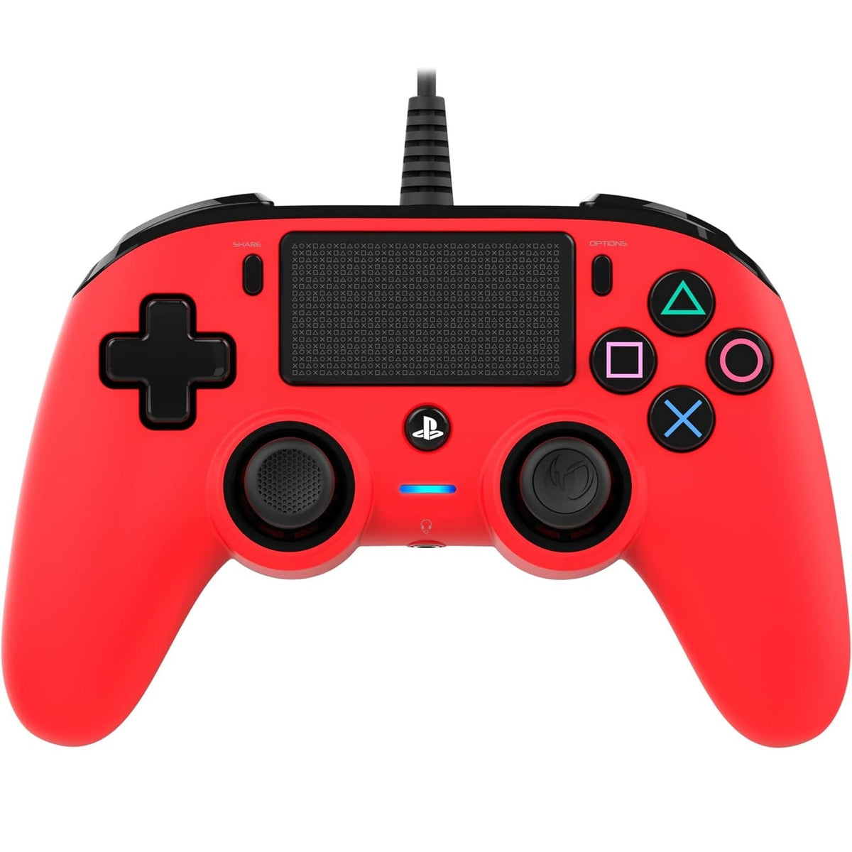 Nacon Controller Wired Pad Playstation 4 Ps4/Pc Joypad Cablato Usb Rosso (Red)