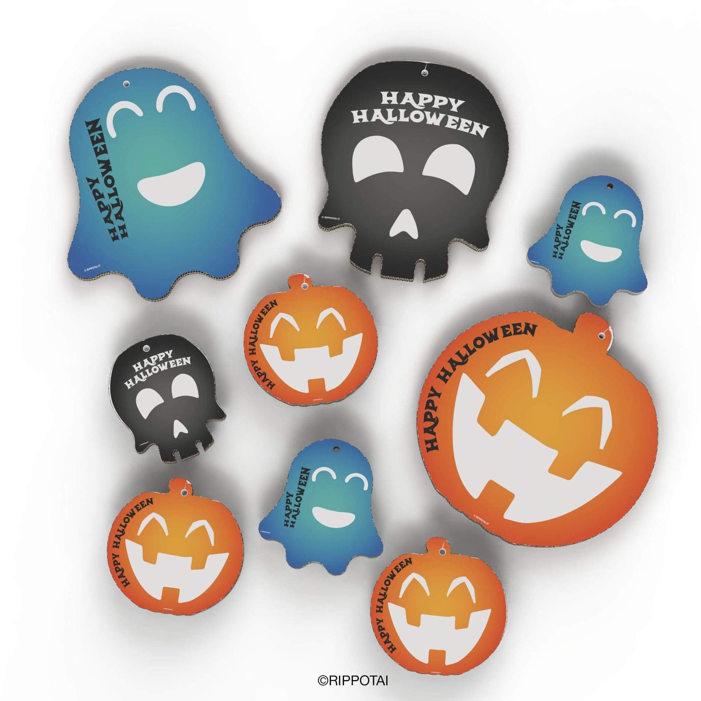 Allestimento vetrine per Halloween con decorazioni ecologiche