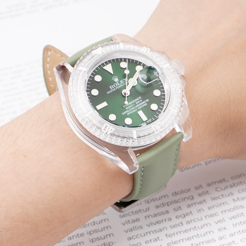 Cinturini PELLE IMBOTTITA di qualità per Omega x Swatch