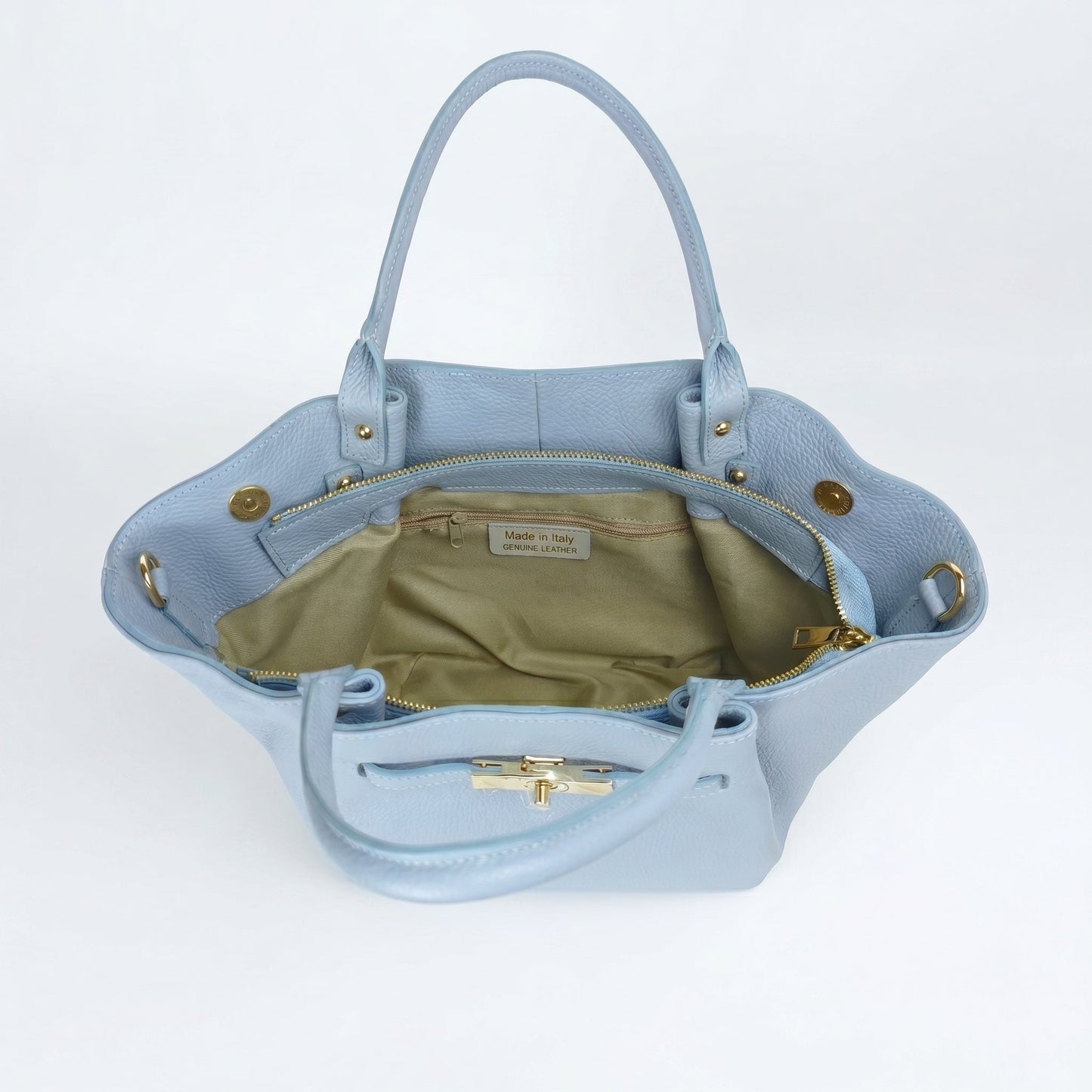 Azura Borsa Tote con Manico Superiore in Vera Pelle Made in Italy