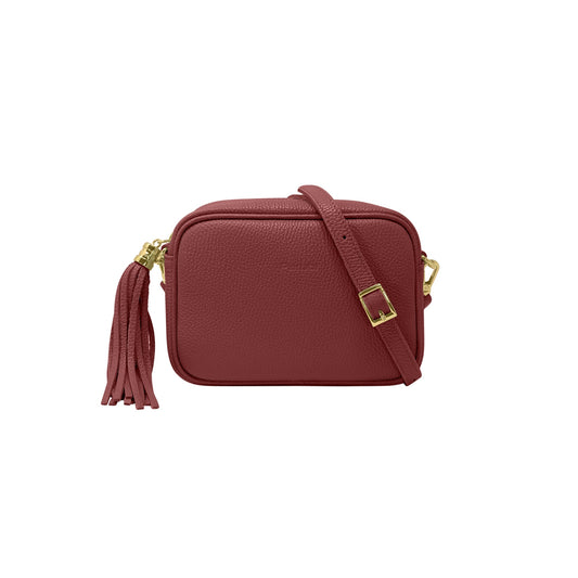 Borsa Donna a Tracolla Bordeaux, In Vera Pelle, Made in Italy, Anastasia