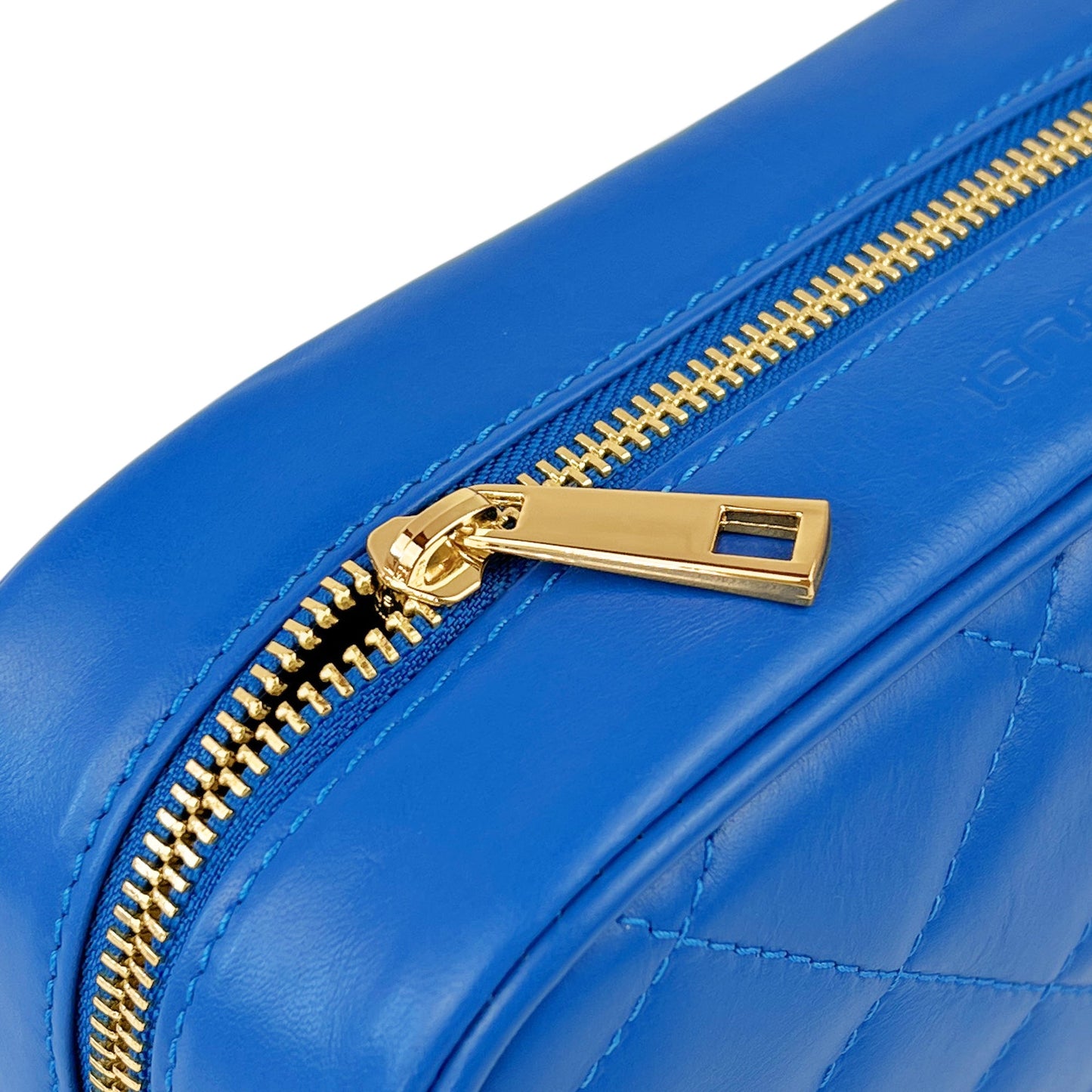 Borsa Donna a Tracolla Trapuntata Blu, In Vera Pelle, Made in Italy, Nora