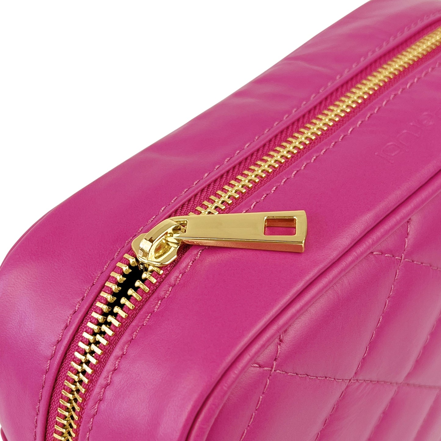 Borsa Donna a Tracolla Trapuntata Fucsia, In Vera Pelle, Made in Italy, Nora