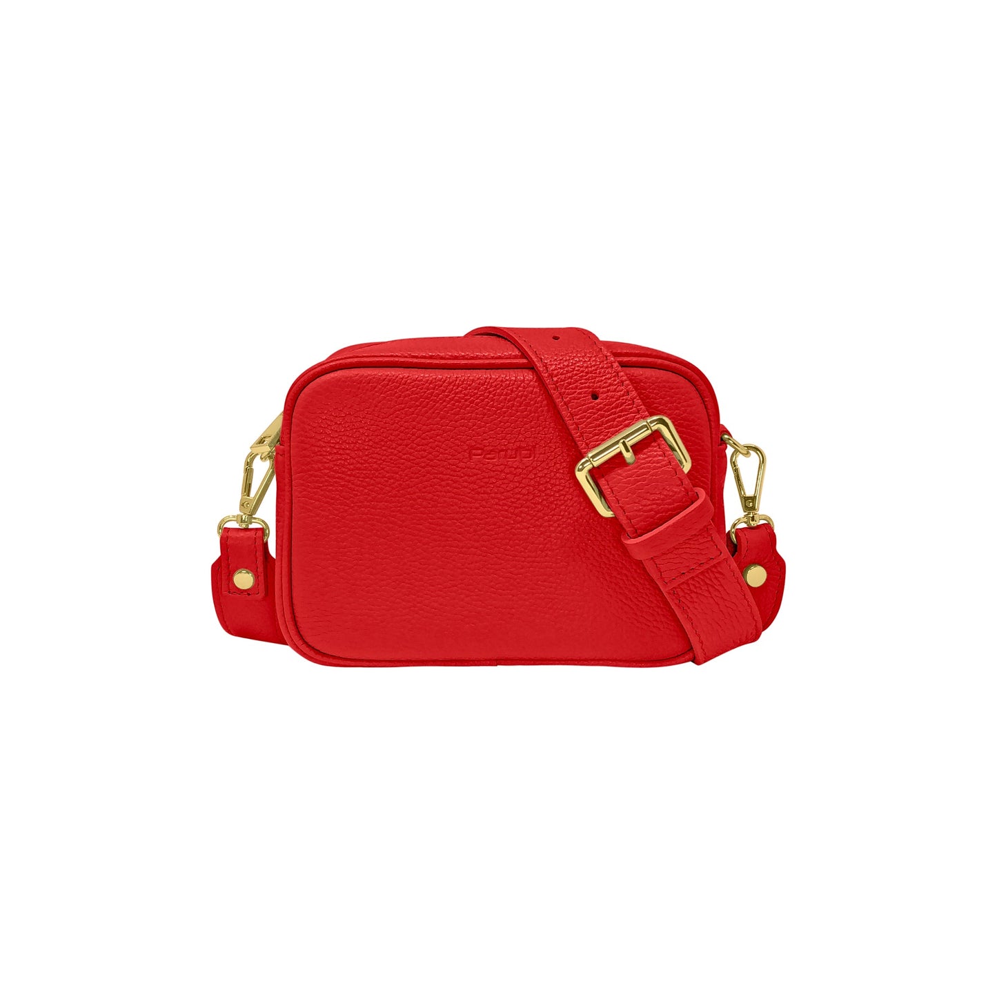 Borsa Donna a Tracolla Rossa, In Vera Pelle, Made in Italy, Ginevra